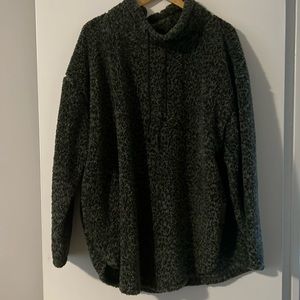 Maurice’s Sherpa Sweater Green/Cheetah Print